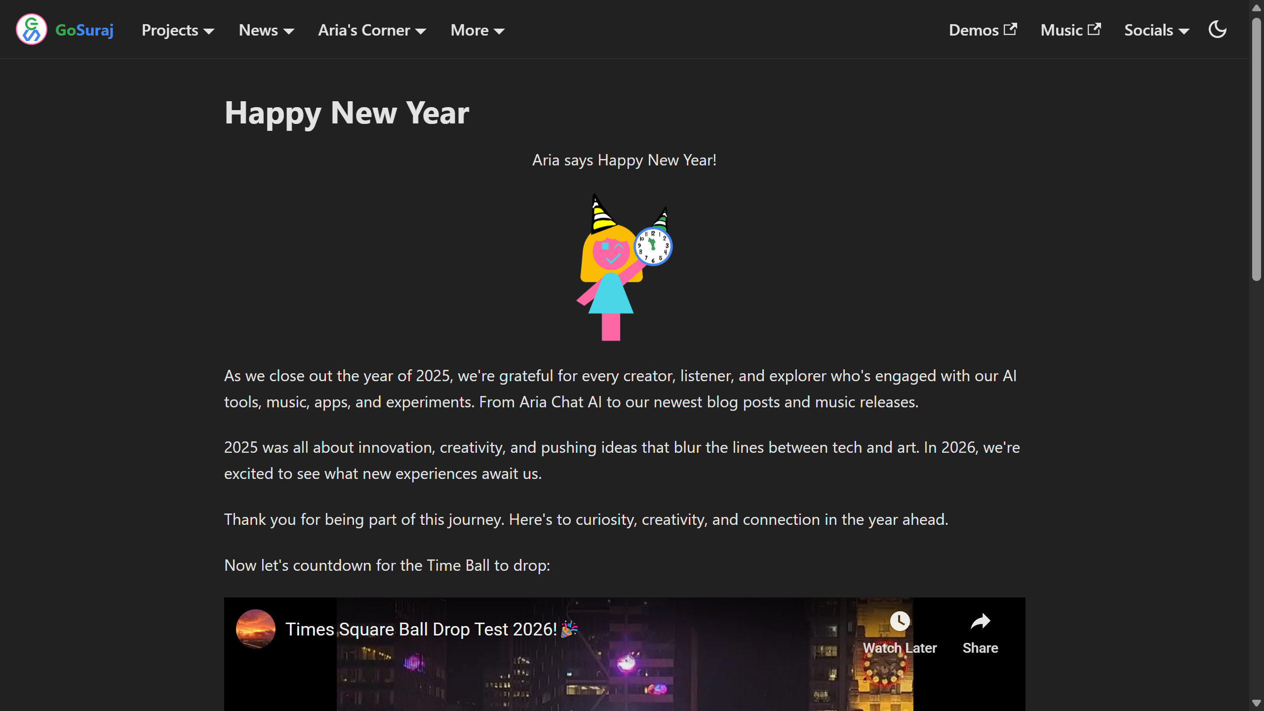 GoSuraj New Years Page