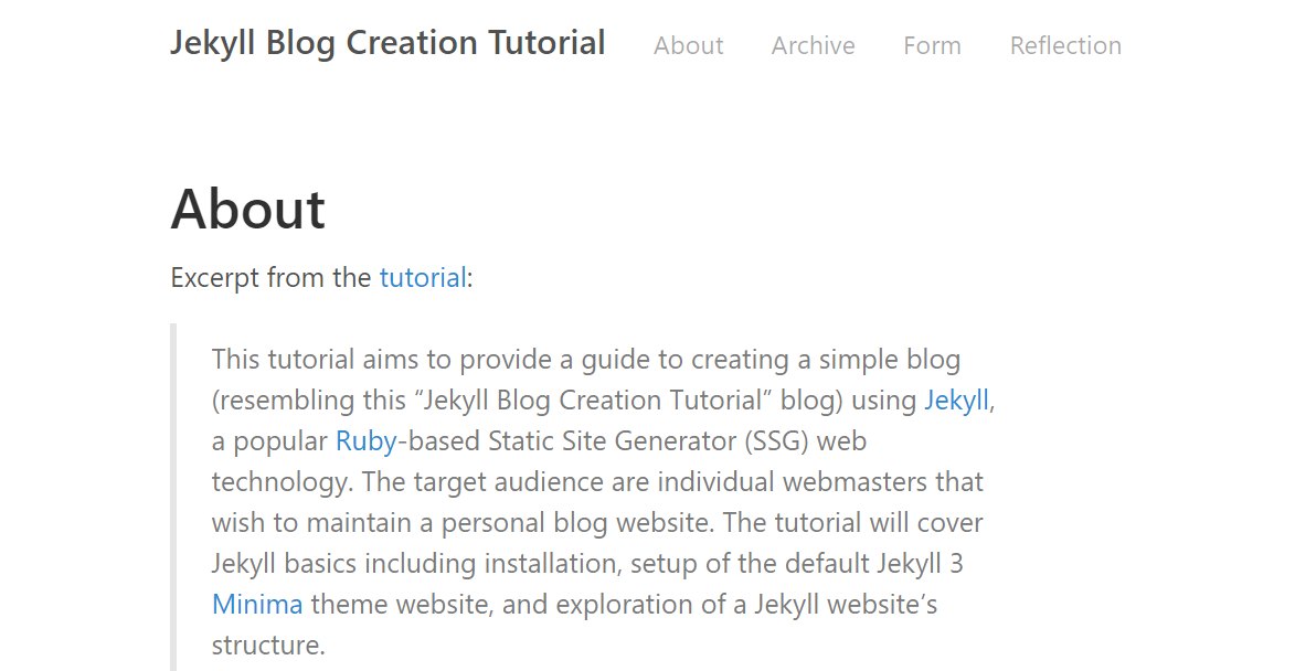 Jekyll Blog Creation Tutorial
